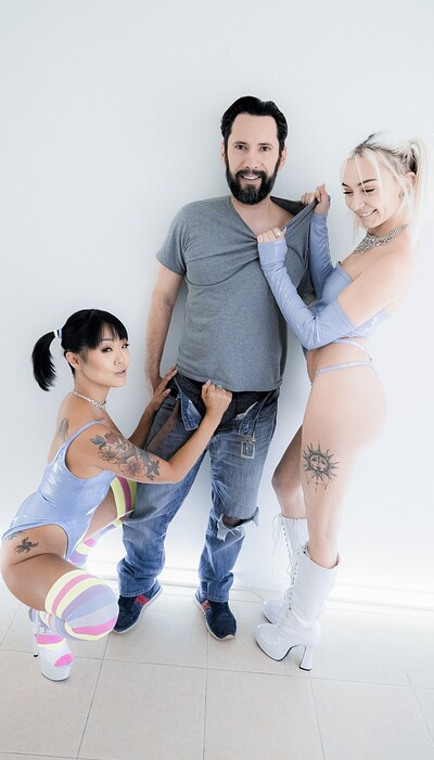 Saya Song and Chloe Temple in Chloe & Saya: Anal Threesome, Cum Swap from 