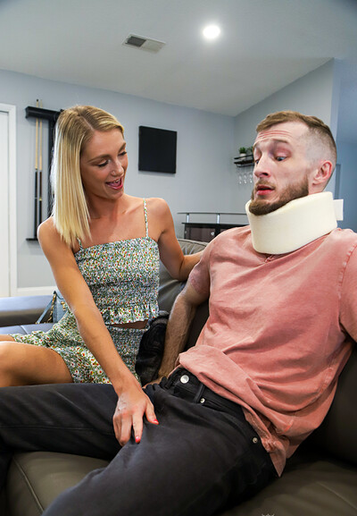 Payton Avery and Brick Danger in Perverted Teen Stepsister Takes Advantage of Injured Stepbrother, Scene #01 from 