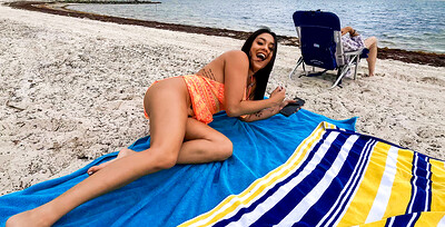 Serena Santos and Johnny Love in Lame Labor Day Turns Lustful On Public Beach, Scene #01 from