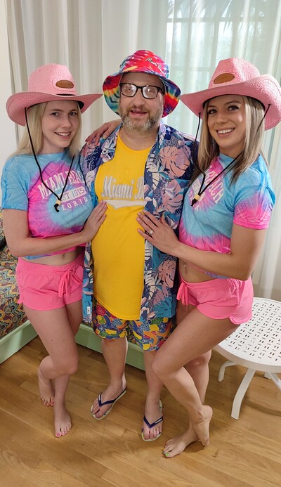 Lana Analise and Rebel Rhyder in Chubby Teddy from Chicago Wins a Double Blowjob from Sexy Blondes Besties from 