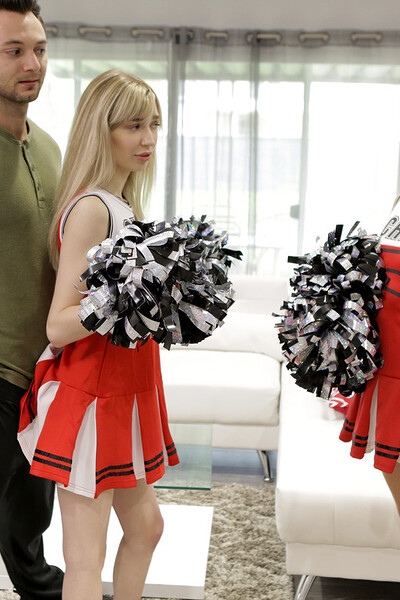 Nikki and Mackenzie fuck Nikki's stepbrother to get on the cheer team.