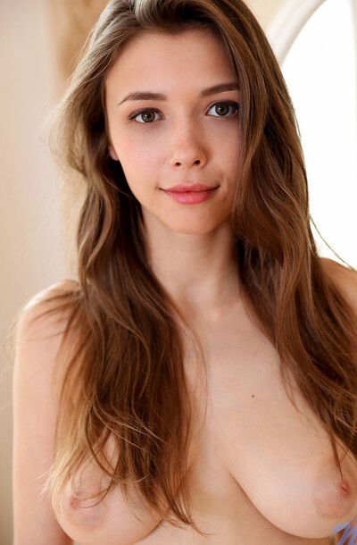 C-Nubile Mila Azul is a sexy babe with big tits who decides to ditch waiting for a date and starts getting it on by stripping down to reveal her bald, cum-filled pussy ready for some hardcore action!