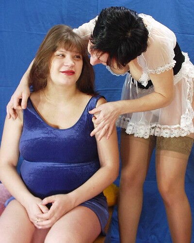  in Pregnant Lesbian Tease from 