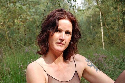  in Mature Redhead Outdoor Striptease from 
