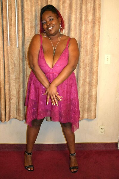 Alize in Busty Ebony BBW Black Cherry from 