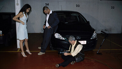 Katsuni in Hot trio in a parking lot from 