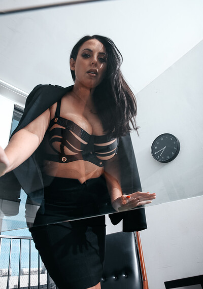Angela White and Seth Gamble in Strangers on a Plane from