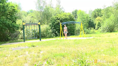 Ali Bordeaux in Park Pissing from 
