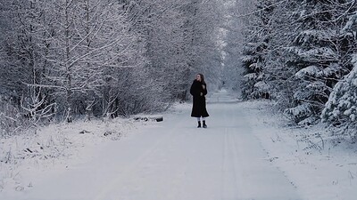 Alice Klay in Bare Bottom In Snow from 