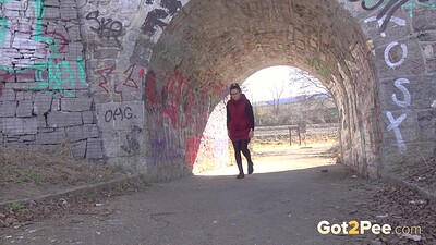 Lara Fox in Wet Look Pissing from 