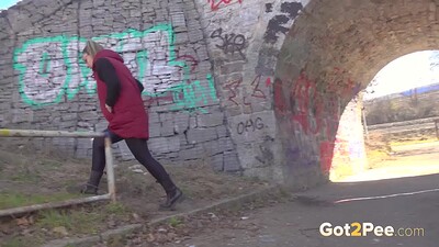 Lara Fox in Wet Look Pissing from 