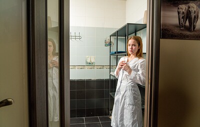 Purr Simona and Nicole Murkovski in Naughty Nurses: Steamy shower play 2/3 from 