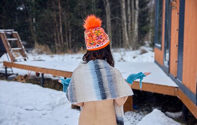 Roxy Muray in Roxy Muray plays with snow from 