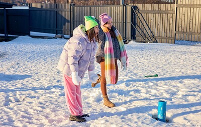 Alice Flore and Amelia Ost in Playful lesbians love winter from 