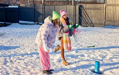 Alice Flore and Amelia Ost in Playful lesbians love winter from 