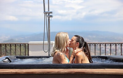 Angie Lynx and Ohana Petite in Beauties in the hot tub from 