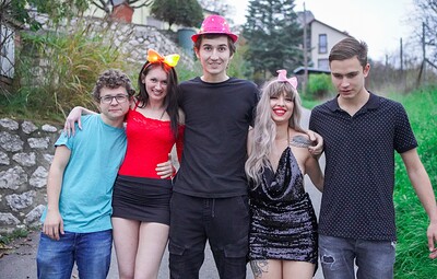 Anetta Ki and Dominika Curv in Weird bi party part 1 from 