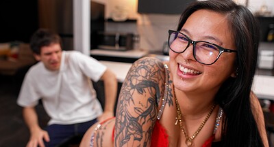 Naughty kim in the kitchen