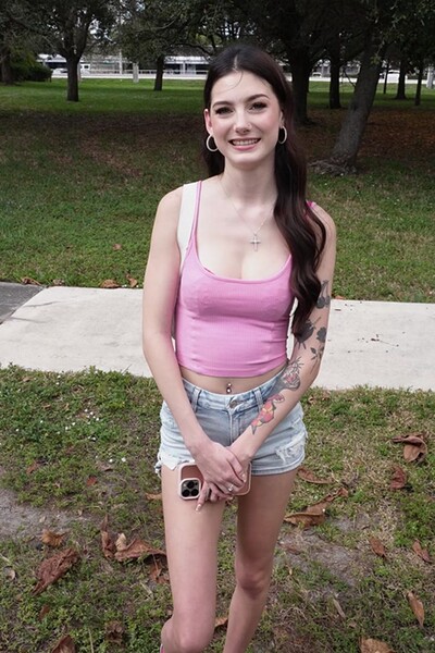 Sophie sold her bra and showed her tits to the boys in a white van, eventually engaging in sex on the bus as it drove through Miami.