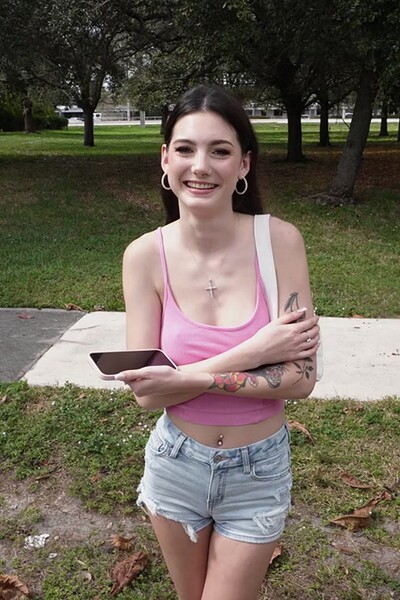 Sophie sold her bra and showed her tits to the boys in a white van, eventually engaging in sex on the bus as it drove through Miami.