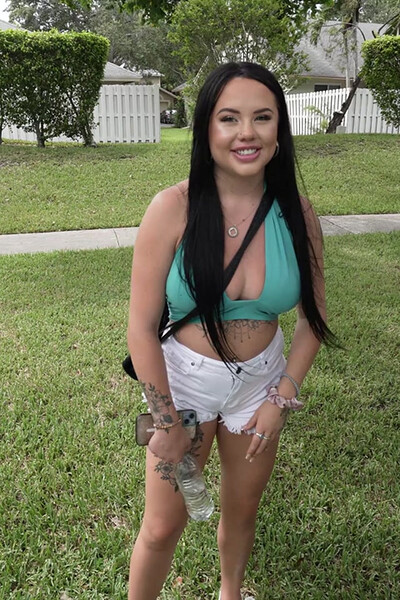 Madalina Moon, a hair stylist, accepts cash offer, chats, then meets Ace Hardz for intimate acts involving a large dick.