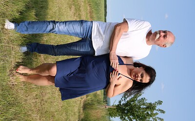 Lucka Petite and Andrea Wet in Outdoor Sex With Older Couple from 