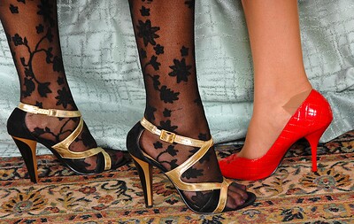 Lucy Belle and Britney Dis in Stocking And Toe Sorbet from