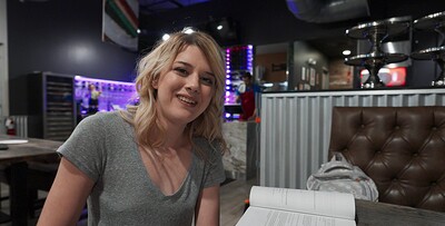 Dez Hansen in Pizza Shop Study Break from 