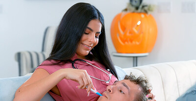 Angel Gostosa and Jayden Marcos in Stepsisters Halloween Treat Is My Dick from 
