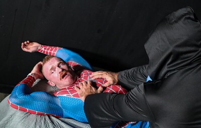 Brody Fox and Matt Stiel in Worship me Spidey from 