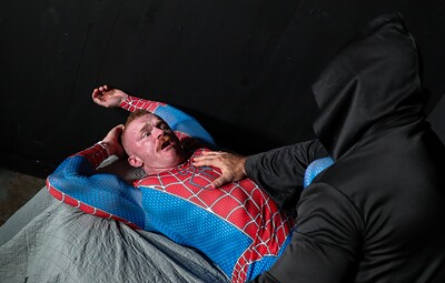 Brody Fox and Matt Stiel in Worship me Spidey from 