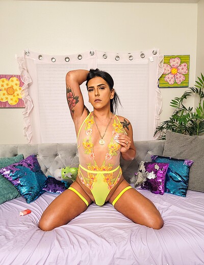 Cardi Falcone in Tattooed Trans Shows Off in Lingerie from 