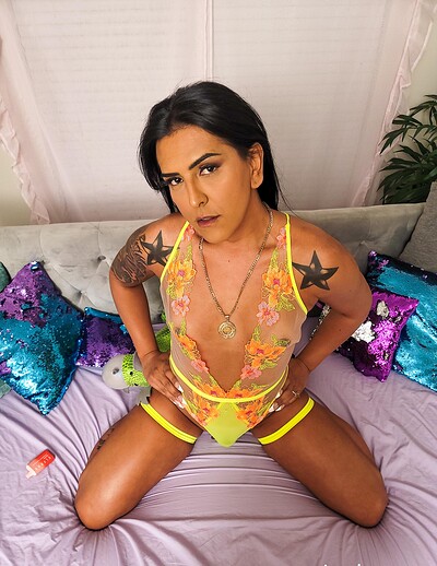 Cardi Falcone in Tattooed Trans Shows Off in Lingerie from 