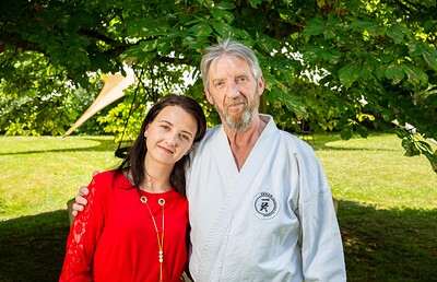 Sonny Tube and Shana BAS in Outdoor Karate Practice from