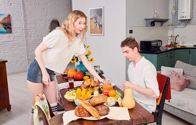 Mia Murkovski and Sia Florance in Pussy Stuffing For Thanksgiving from 
