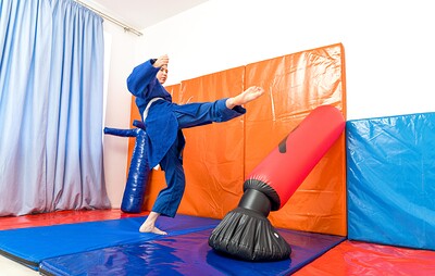 Katy Zachry in Katy Turns Judo Practice Into Playtime from 