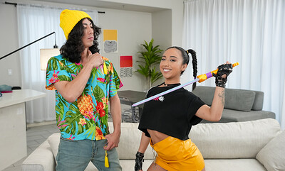 Liora Vane and David Lee in Tempting Waifu from 