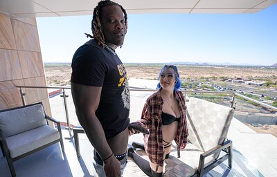 Xoe Grim and Louie Smalls in Blue haired Xoe Grim takes KingBBC from