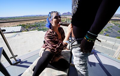 Xoe Grim and Louie Smalls in Blue haired Xoe Grim takes KingBBC from