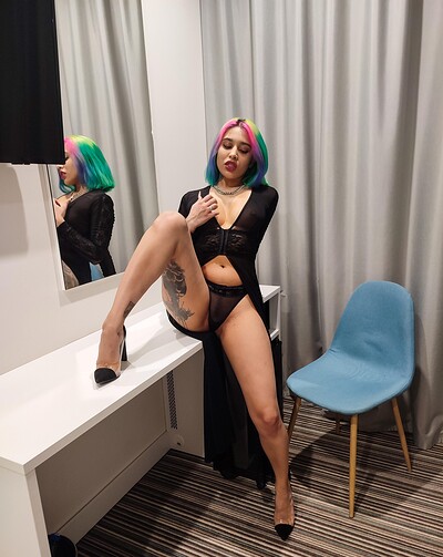 Roxy Lips in Pierced Rainbow Haired Babe Fucking from 