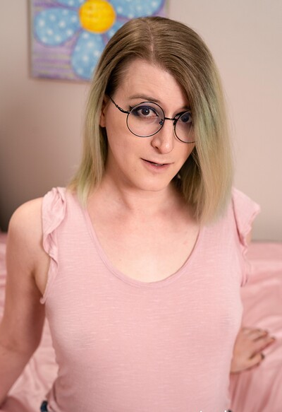 Alexa Readman in Trans's Playful Bedroom Tease In Denim Shorts from 