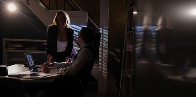 Miss Sally and Stanley Johnson in What Happens in the Office II part 1 from