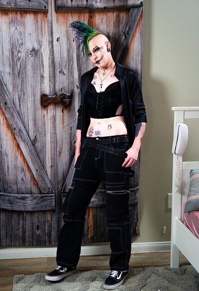 Goth Barbie in Freaky Goth Barbie Spreads Wide For You from 