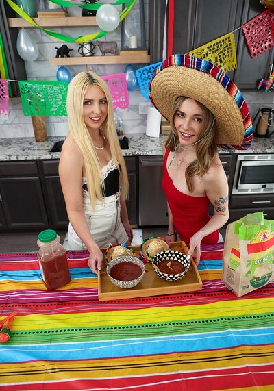 Britt Blair and Tess Thompson in A Spicy Cinco De Mayo For My Stepsis And Her Friend from 