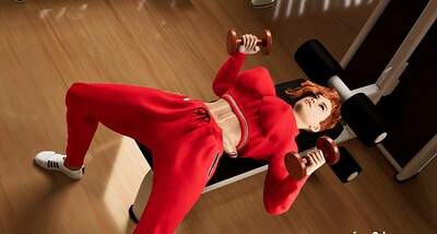HyperComics3D in Sporty babe and futanari goes wild in the gym from 