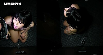 Chastity Doll in First Gloryhole POV from 